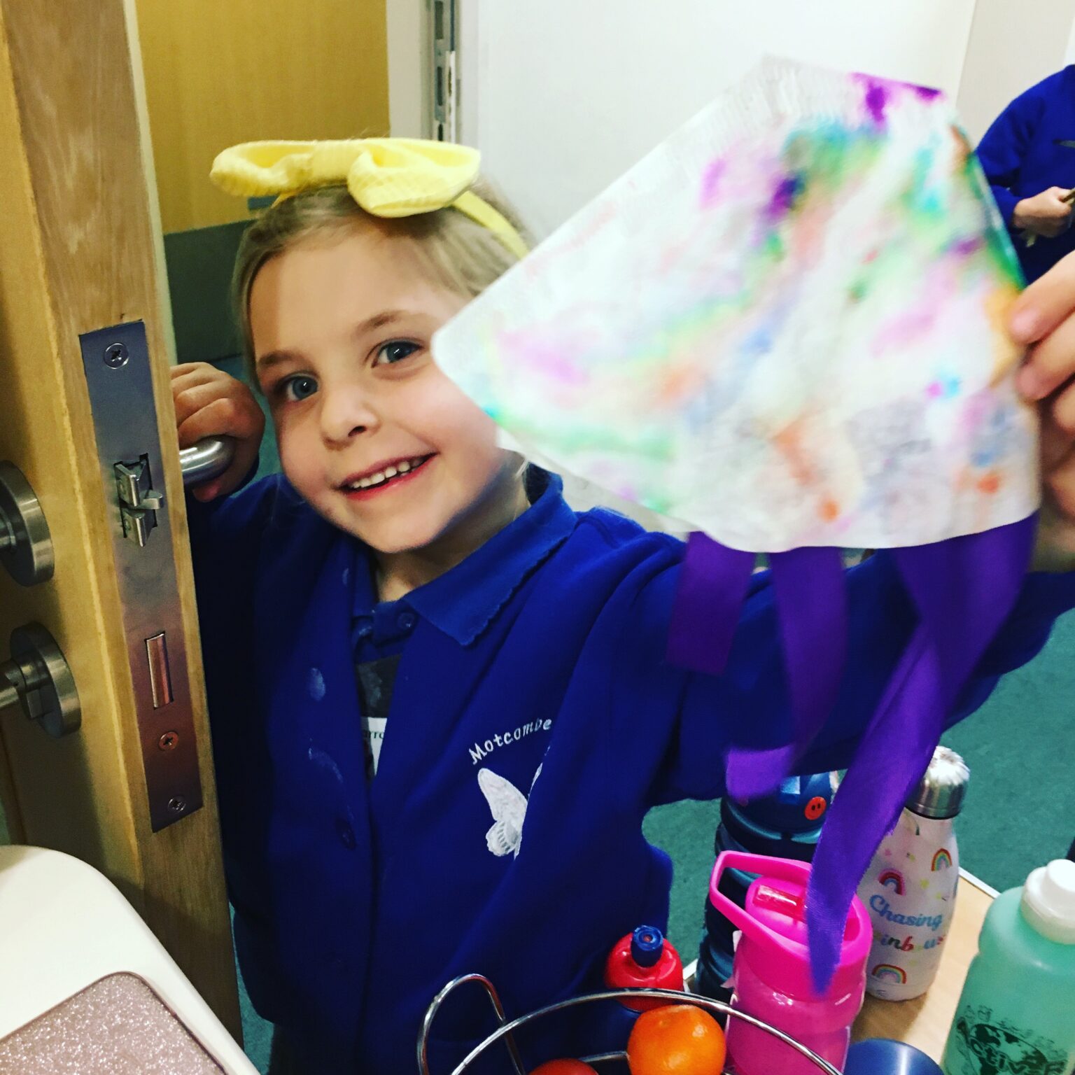Coffee filter jellyfish Created at Fireflies Childcare, Eastbourne